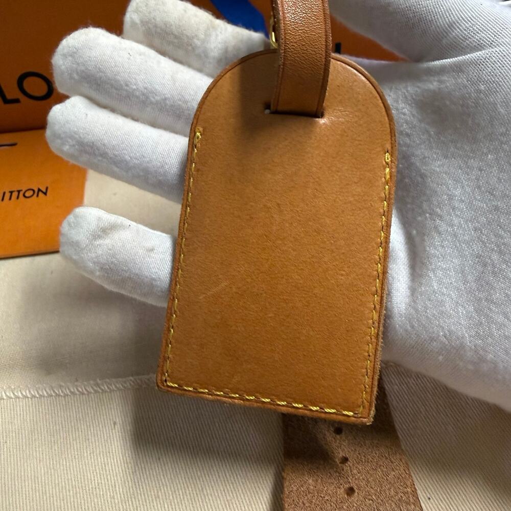 Louis Vuitton Vachetta Leather Luggage Tag and Poignet Authentic NO BOX - Picture 8 of 10